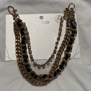 Aldo Gold and Black Triple purse Chain
